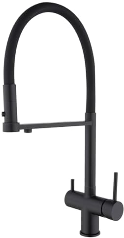 Grifo de cocina moderno de latón dorado cepillado con diseño de filtración de agua, control dual de frío y grifo de cocina de succión magnética (Size : Matte Black)