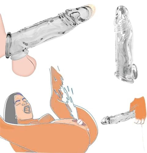 Dicke Penismanschette, Transparente Wiederverwendbare Peniskondome für Penishüllen zur Penisvergrößerung und -verlängerung, Sexspielzeuge Toy für Männer