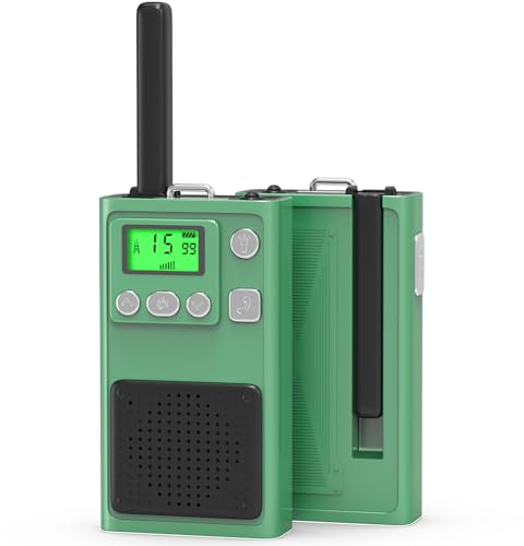 Walkie Talkies für Erwachsene Klappantenne, Kearui Woki toki 2er Set mit Großer Reichweite, Frei-Hand Funktion und LED Taschenlampe für Abenteuer Camping Wandern (Grün)