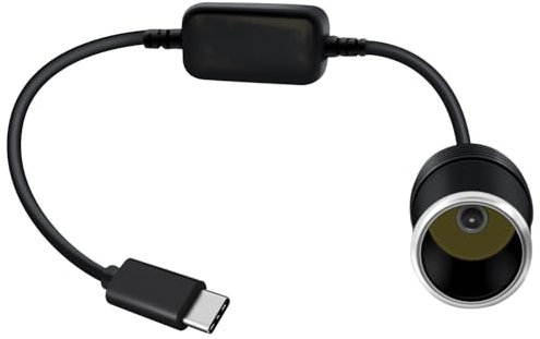 HuaLiSiJi Convertitore Presa Accendisigari USB Cavo da Accendisigari a USB a Maschio a 12 V Auto Presa Accendisigari Femmina Convertitore per i Registratori Di Guida, GPS (USB C, 0.3m)
