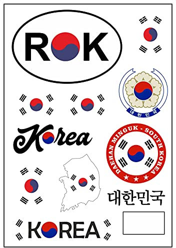 Daged Südkorea Aufkleber Karte Stickerbogen - PKW Auto Motorrad Biker Flagge Fahne Deko AK