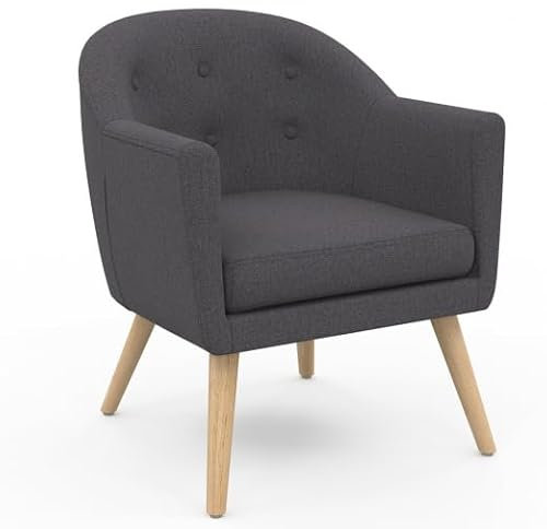 IDMarket - Fauteuil scandinave Olan Cabriolet en Tissu Gris Anthracite