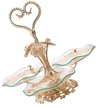 MAGICLULU European Style Fruit Tray Elegant Home Decor Snacks Plate for Party Dessert Display Stand Serving Tray