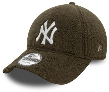 New Era New York Yankees MLB Cap flauschig Borg-Stoff verstellbar Kappe 9Forty warm grün - One-Size