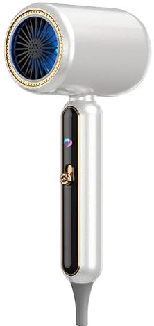 Föhn,Fön,Haartrockner Profi Ionen mit AC Motor 2400W Reisefön Diffusor, Hair Dryer mit Schnelle Aufheizung & Konstante Temperatur,für Home-Styling (White) (sekundär)