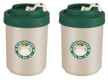 2er Set Thermobecher Kaffeebecher to Go 13oz/380ml Edelstahl Kaffee-to-go Becher Thermo, Vakuum auslaufsicher Isolierbecher mit Deckel, Autobecher doppelwandig isoliert coffee-to-go becher (B)