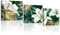 Piy Painting Art Mural Sur Toile Nature, Tableau Sur Toile De Fleurs De Lys Verdâtres, Impression Blanc Vert, Facile à Accrocher Pour Salon Bureau Salle Bains, 3 Panneaux 30x30cm/90x30 cm