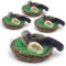 com-four® 4X Osternest mit Sperling und echtem Ei - Mini-Vogelnest mit geschlüpftem Küken-Look - Deko für Frühling und Ostern (4 Stück - Nest mit geschlüpftem Vogel)