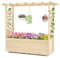 RELAX4LIFE Fioriera Rialzata con Traliccio, Letto da Giardino Rialzato con Tetto Sospeso, Drenaggio, per Piante Rampicanti, Fiori, Verdure, Frutta, Orto in Legno per Balcone, Naturale (115x40x103cm)