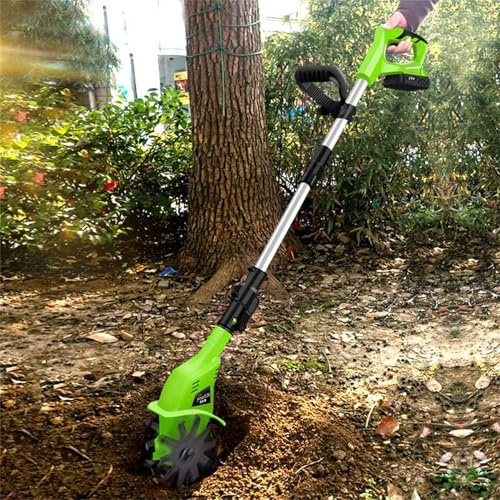 Cordless Rotavator, Cordless Tiller Cultivator, 20V Cordless Garden Rotavator, Electric Hand Tiller Hoe Soil Miller Tools Portable Cultivator for the Garden, Vegetable Plots