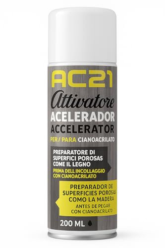 Acceleratore per Colla Istantanea – Spray Attivatore 200ml per Superfici Difficili (Legno, Plastica, Gomma)