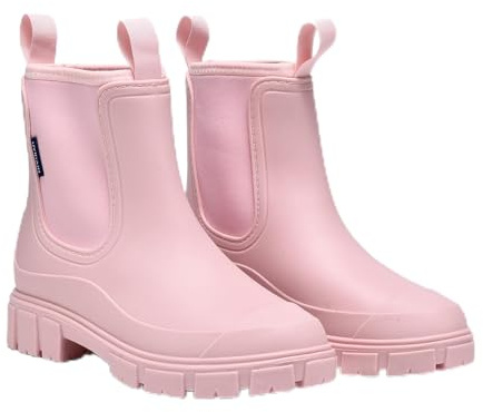 GemChve Bottes de Pluie Femme Impermeable Hiver Doublure Caoutchouc Bottines Confortable Chaussure Pluie Antidérapant Bottes de Jardinage 36-42 EU