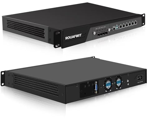 ROUAFWIT 1U Firewall Appliance 10GBe, Core i5-13400, 4 x SFP+ X710 10Gbe, 6 x i226V 2.5GbE LAN, OPNsense, Network Rackmount 19 Inch, DDR4 8G RAM 128G SSD