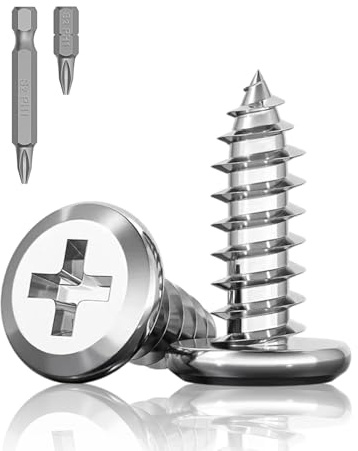 Jiahezhi 30Pcs M5 x 16mm Self Tapping Screws, Wood Screws Stainless Steel