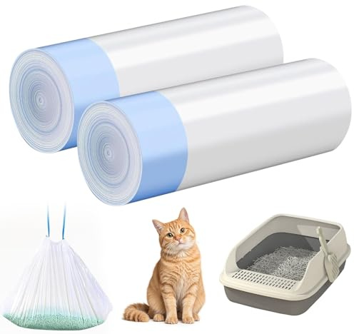 20Pcs Cat Litter Tray Liners with Drawstring Cat Litter Bags Resistant and Leak Proof Cat Litter Liners Large Cat Tray Liner 94x45.7cm