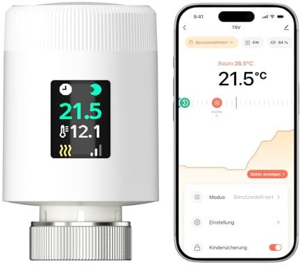 EZAIoT WLAN Heizkörperthermostat TRV901W | Smart Heizungsthermostat ohne Gateway, Digital mit App Steuerung, Alexa Sprachsteuerung