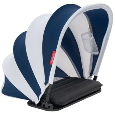 Flamingueo Toldo Playa - Para Cara y Cabeza - UPF 50+ - Con Cojín Hinchable - Múltiples Posiciones - Bolsillo Móvil Incluido - Poliéster
