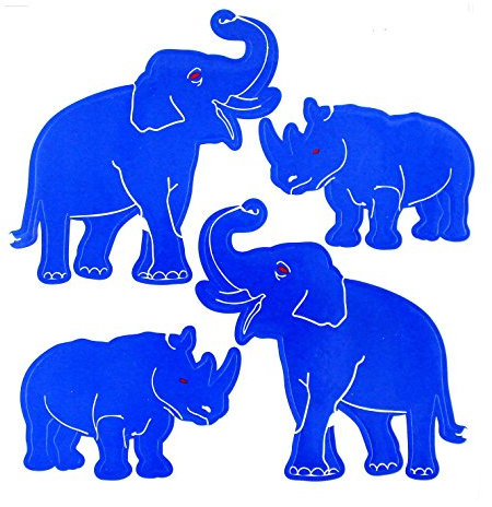 Feng Shui Import Blau Rhino und Elefant Aufkleber Aufkleber