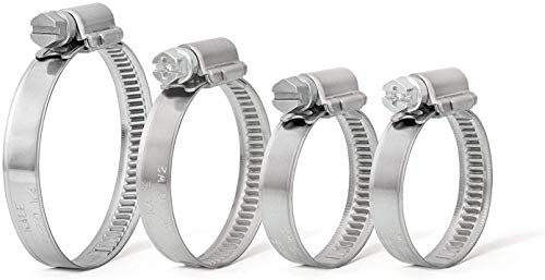 Pack of 2 Metal Hose Clips Ducting Tube Clamps Rubber Pipe Steel Bands (110mm - 130mm)