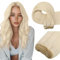 Easyouth Echthaar Tressen Zum Einnahen Blond Tressen Haar Extensions Naturlich Glatt Haartressen Echthaar Platinblond 45 cm 100g #60