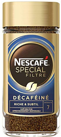 NESCAFE SPECIAL FILTRE Décaféiné - Café Soluble Instantané - Intensité 7 - Grains Arabica & Robusta - Flacon De 200 g