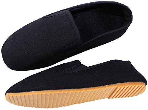 Bay Kung Fu Schuhe Thai Chi Chinisische Slipper Wushu Yoga Tai Chi Kampfkunst schwarz Qi Gong Win Tsung (44, schwarz)