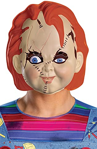 DISGUISE, Offizielles Kinderspiel für Erwachsene, Chucky, einzelne Kunststoff-Halbmaske, Kostümzubehör, mehrfarbig, Einheitsgröße