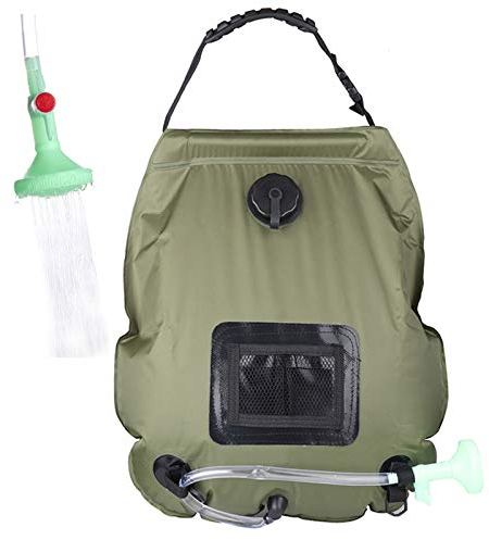 PGYFIS Campingdusche tragbare Dusche für Camping Outdoor Dusche Solardusche Tasche 20L für Outdoor Reisen Wandern (Armeegrün)