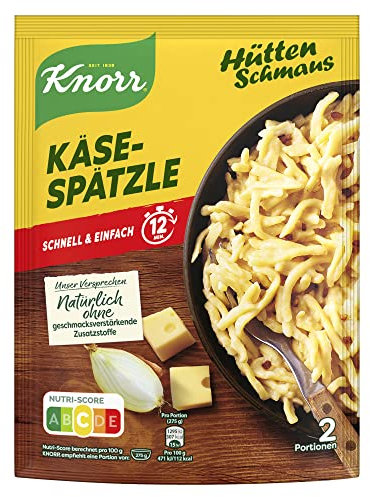 Knorr Hüttenschmaus Fertiggericht Käse-Spätzle leckeres Nudelgericht fertig in 12 Minuten 149 g