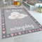 Paco Home Kinderteppich, Spielteppich Für Kinderzimmer, Spruch-Motiv Und Wolke, Grau Rosa, Grösse:160x230 cm