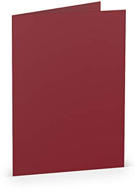 PAPERADO 1000 Faltkarten DIN B6 Rosso gerippt Dunkel-Rot - Doppelkarten vorgefaltet blanko 220 g/m² - 12 x 16,9 cm - Klappkarten Basteln Einladungskarten Hochzeit Kommunion