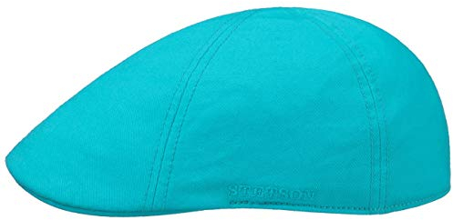 Stetson Texas Cotton Flatcap mit UV Schutz 40+ - Schirmmütze aus Baumwolle - Unifarbene Mütze Frühjahr/Sommer türkis M (56-57 cm)