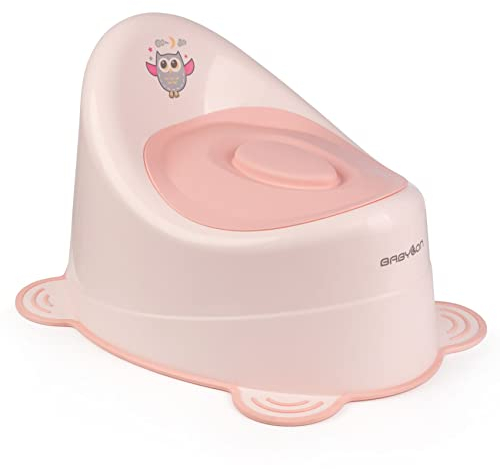 BABYLON Kinder Töpfchen mit Deckel Snail, Antirutsch Kinder Toiletten, Kinder Klo, Nachttopf für Kinder/WC Sitz Topf, Töpfchen Mädchen, Anatomisсh Kindertöpfchen Jungen, Baby Zubehör Rosa
