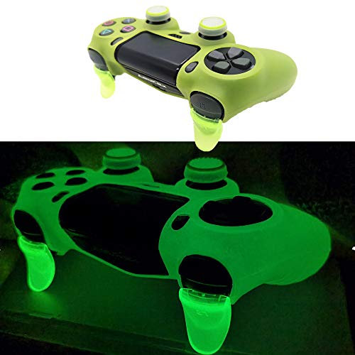 Ps4 Controller Skin Silicone Case Grip Glow in Dark Protective Cover for PS4/slim/Pro Dualshock 4 Controller(Glow Grass Green)