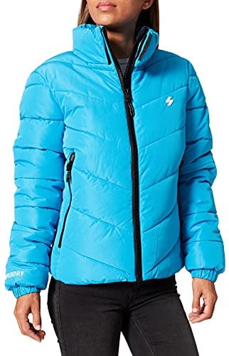 Superdry Womens Non Hooded Sports Puffer Jacket, Aqua, S