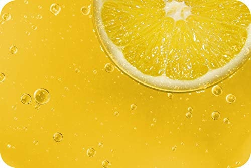 Premium Glass Worktop Saver/Protector with Lemon Zest Design - Smooth Surface Tempered Glass Chopping Cutting Board for Food Prep Baking Pastry - by Pearl Glass (60 x 40cm Extra Large)