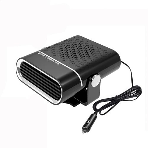 Auto-Heizung 12V 150W Zigarettenanzünder, Baceyong 2-In-1 Tragbare Kinetische Mini Heizlüfter, Entfroster Mit 360° Drehbasis, Auto Winter Windschutz Defroster Demister Scheibenenteiser Zeltheizung