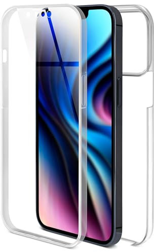 ONEFLOW Touch Case Custodia per Apple iPhone 13 Pro Max, custodia antiurto, protezione completa a 360°, custodia trasparente per cellulare con protezione schermo, Ultra-chiaro