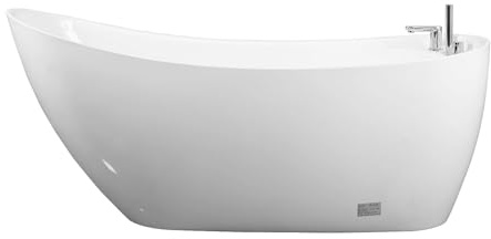 Vente-unique-Freistehende Badewanne - 170 x 75 x 73 cm - 282 L - Weiß - NATALIA