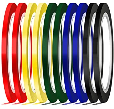 AIEX Chart Tape Whiteboard Klebeband 3mm Breite Whiteboard Tape Whiteboard Art Tape Artist Tape Marking für Schule, Büro und Zuhause (10 Stück, 5 Farben)