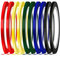 AIEX Ruban de Marquage Ruban Auto-Adhésif 3 mm de Largeur Masking Tape Graphique Ruban Adhesif de Couleur pour l'École, le Bureau et la Maison (10 Pièces, 5 Couleurs)