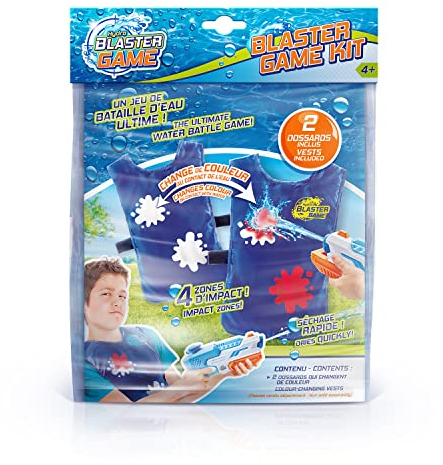Canal Toys - Hydro Blaster EXT 002- Wasseraktivierten Zielschutzwesten für Wasserpistolen, farbwechselnde Westen, perfektes Sommerspielzeug und Wassersport für Kinder, 2 Westenpaket, Blau