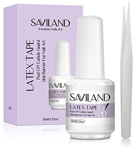 Saviland Liquid Nail Latex Per Unghie: Nastro In Lattice Per Unghie Arte Esfoliante Off Cuticole Smalto Protezione Barriera Pelle Gel Smalto Smalto Manicure Starter Accessorio Per Saloni Unghie