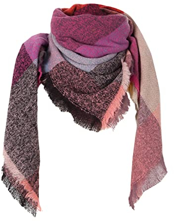 Zilosconcy Damen Schal Kariert Herren Schal Baumwolle Dünn Strickschal Damen Rot Bunt Loop Schal Herren Winter Damen Winterschal Beige Herbstschal Kaschmir Schal Weihnachtsschal