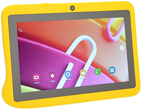 Tableta para Niños, Enchufe de la UE 100‑240V 4GB 32GB Tableta de 7 Pulgadas 2.4G 5G WiFi para el Hogar (Amarillo)