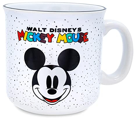 Disney Mickey Mouse Rainbow Tasse en céramique pour campeur | Tasse à café pour expresso, cacao, thé | Contenance : 591 ml
