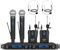 MicrocKing Wireless Microphone System, UHF Cordless Mic Set with 2 Handheld Mics/2 Lavalier Bodypacks, Metal Build, Fixed Frequency, Long Range, Ideal for Karaoke/Party/Wedding/Concert