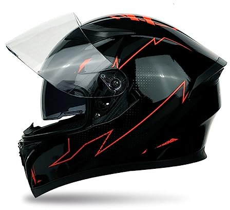 MOTESEN Vollvisierhelme Retro Moto Bike für Herren ABS Standard Motorrad Ganzjahres-Integralhelme Sportbikes Motorrad