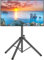 Rfiver Tripod TV Stand, Portable TV Stand Mount for 37-80 Inch LED LCD OLED Flat/Curved Screen TVs, Height Adjustable Display Floor TV Stand, Foldable MonitorTV Stand, Holds Up to 110lbs