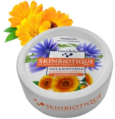 Bendida SKINBIOTIQUE Gesichts- und Körpercreme mit Ringelblume 150 ml – Feuchtigkeitscreme mit PreBIULIN FOS | tägliche Pflege für alle Hauttypen | schnell einziehend, angenehmes Hautgefühl